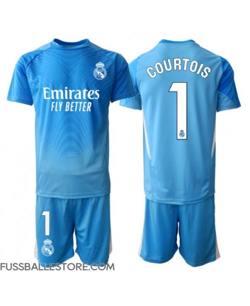 Günstige Real Madrid Thibaut Courtois #1 Torwart Heimtrikotsatz Kinder 2025-26 Kurzarm (+ Kurze Hosen)